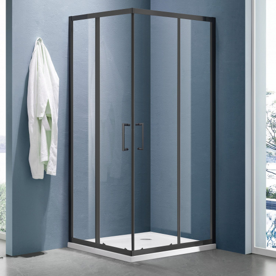 Душевой уголок SANTREK AQUA Lea-CR-1000*900-C-Matt Black 100x90 профиль чёрный