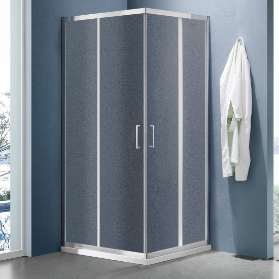 Душевой уголок SANTREK AQUA Lea-CR-800-G-Chrome 80x80 стекло грейп, профиль хром