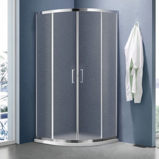 Душевой уголок SANTREK AQUA Lea-R-1200-G-Chrome 120x120 стекло грейп, профиль хром