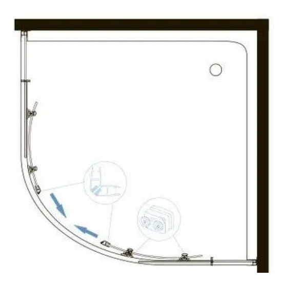 Душевой уголок SANTREK AQUA Lea-R-800-C-Chrome 80x80 профиль хром