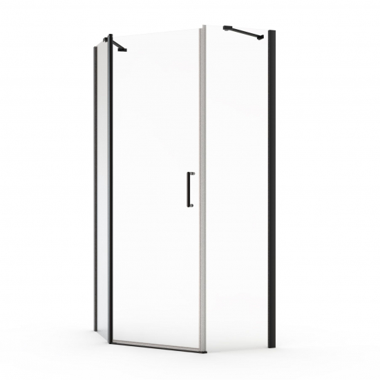 Душевой уголок SANTREK AQUA Luna-PNT-900-C-Matt Black 90x90 профиль чёрный