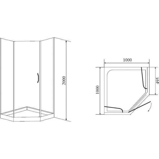 Душевой уголок TIMO BY-839 100x100x200 100C Clean Glass стекло прозрачное, с поддоном