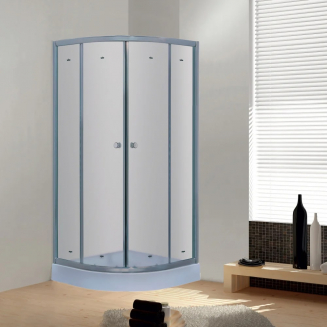 Душевой уголок TIMO TL-1101 100x100x200 Fabric Glass стекло матовое, профиль хром с поддоном