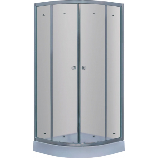 Душевой уголок TIMO TL-1101 100x100x200 Fabric Glass стекло матовое, профиль хром с поддоном
