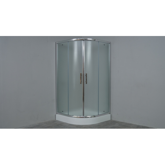 Душевой уголок TIMO TL-1101 100x100x200 Fabric Glass стекло матовое, профиль хром с поддоном