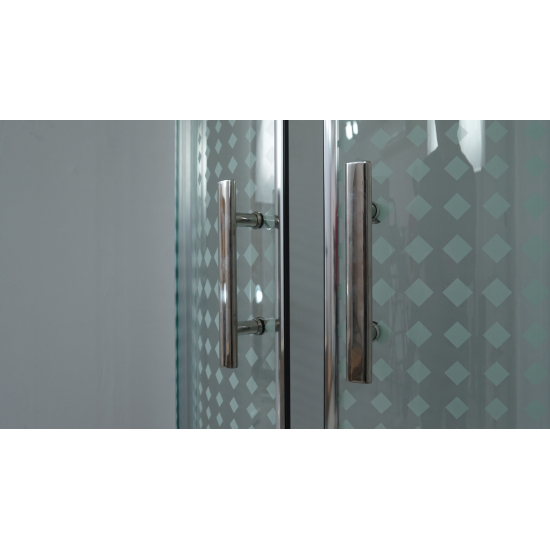 Душевой уголок TIMO TL-1102 100x100x200 Romb Glass стекло прозрачное с рисунком, с поддоном