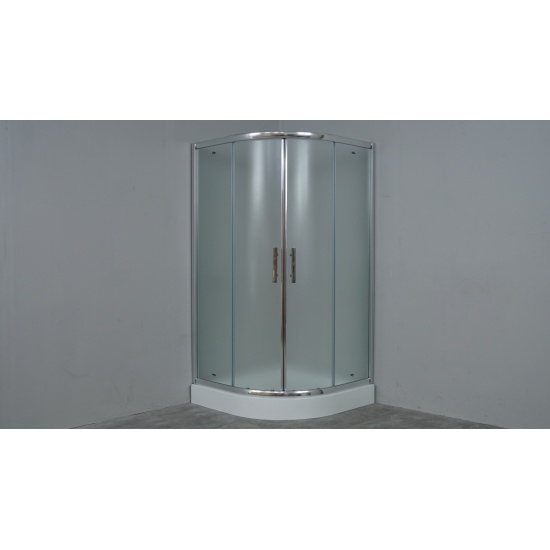 Душевой уголок TIMO TL-9001 90x90x200 Fabric Glass стекло матовое, профиль хром с поддоном