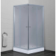 Душевой уголок TIMO TL-9002 90x90x200 Fabric Glass стекло матовое, профиль хром с поддоном