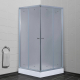 Душевой уголок TIMO TL-9002 90x90x200 Fabric Glass стекло матовое, профиль хром с поддоном