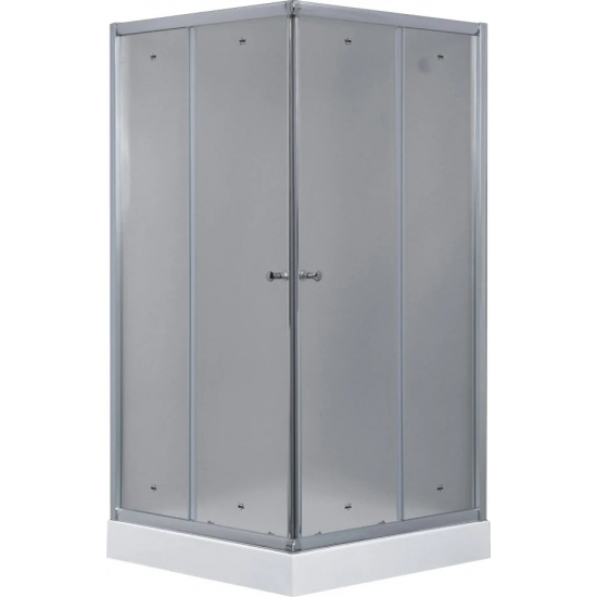 Душевой уголок TIMO TL-9002 90x90x200 Fabric Glass стекло матовое, профиль хром с поддоном