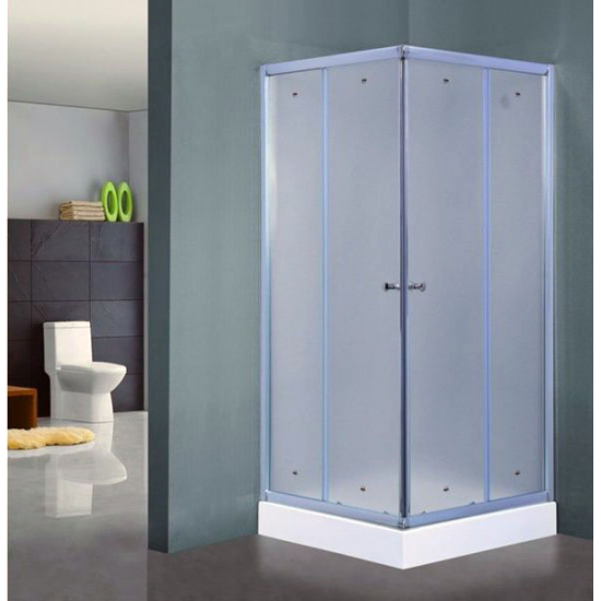 Душевой уголок TIMO TL-9002 90x90x200 Fabric Glass стекло матовое, профиль хром с поддоном