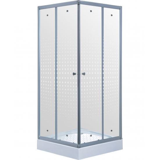 Душевой уголок TIMO TL-9002 90x90x200 Romb Glass стекло прозрачное с рисунком, с поддоном