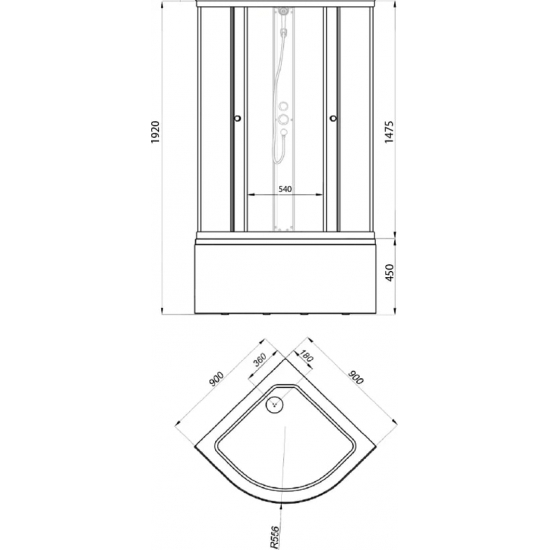 Душевой уголок ТРИТОН Риф Б 90x90x192 с поддоном