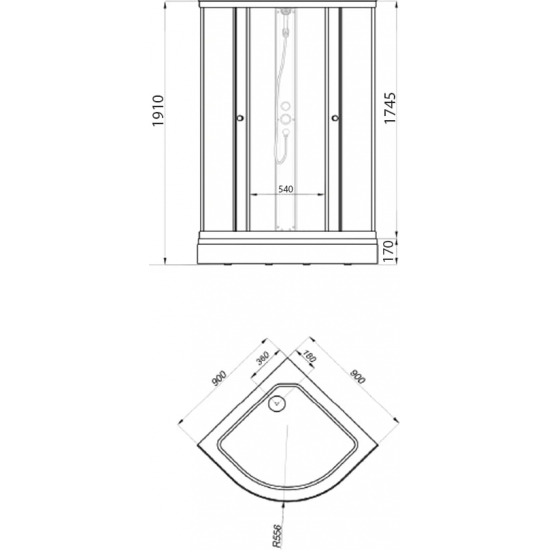 Душевой уголок ТРИТОН Стандарт А 90x90x191 лён с поддоном