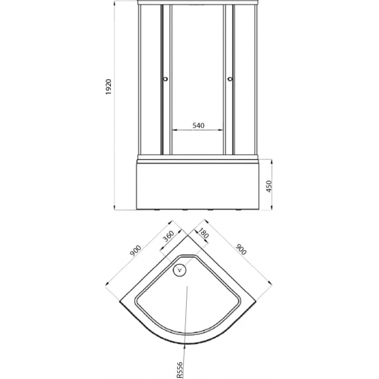 Душевой уголок ТРИТОН Стандарт Б 90x90x192 полосы, с поддоном