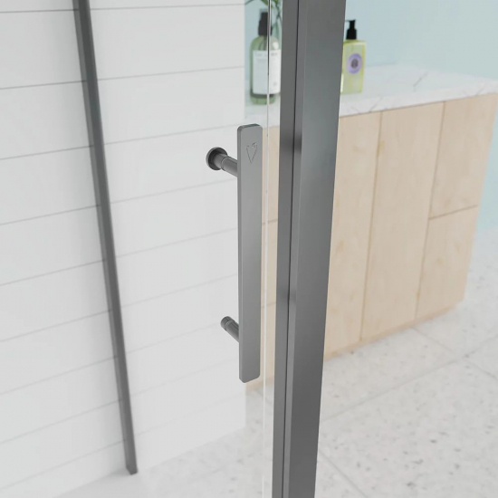 Душевой уголок VECONI Evo 100SP GR 110x120 стекло прозрачное, профиль графит