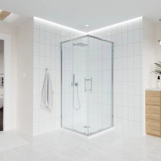 Душевой уголок VECONI Evo 300 CH 120x90 стекло прозрачное, профиль хром