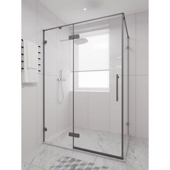 Душевой уголок VECONI Premium Alassio SP GR 120x100 стекло прозрачное, профиль графит