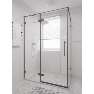 Душевой уголок VECONI Premium Alassio SP GR 150x80 стекло прозрачное, профиль графит