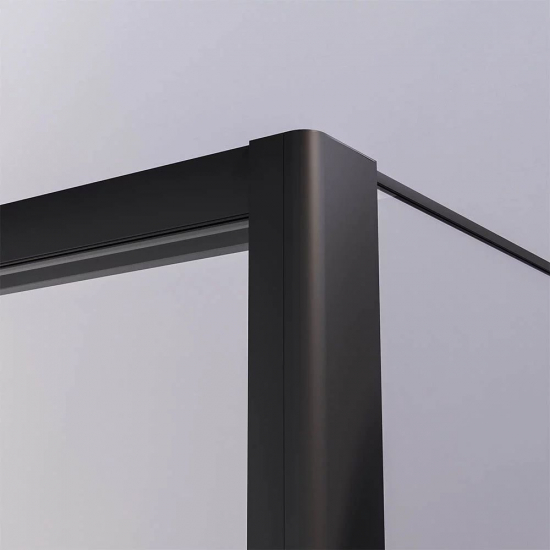 Душевой уголок VECONI Premium Prato 300 SP B-L 150x80 левый, стекло прозрачное, профиль чёрный