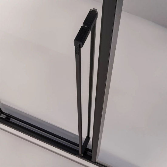 Душевой уголок VECONI Premium Prato 300 SP B-R 130x80 правый, стекло прозрачное, профиль чёрный