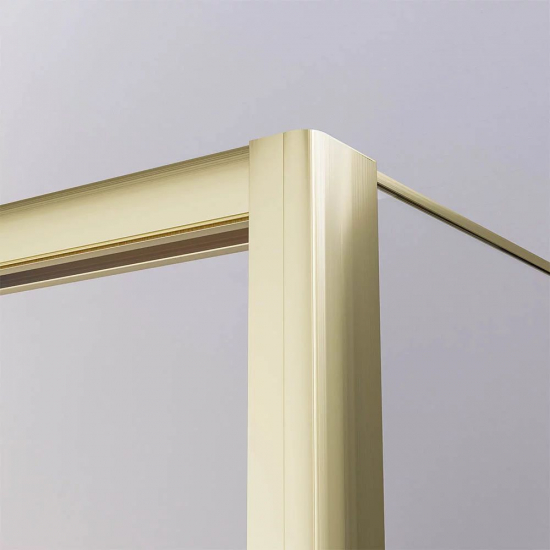 Душевой уголок VECONI Premium Prato 300 SP G-L 140x100 левый, стекло прозрачное, профиль золотой