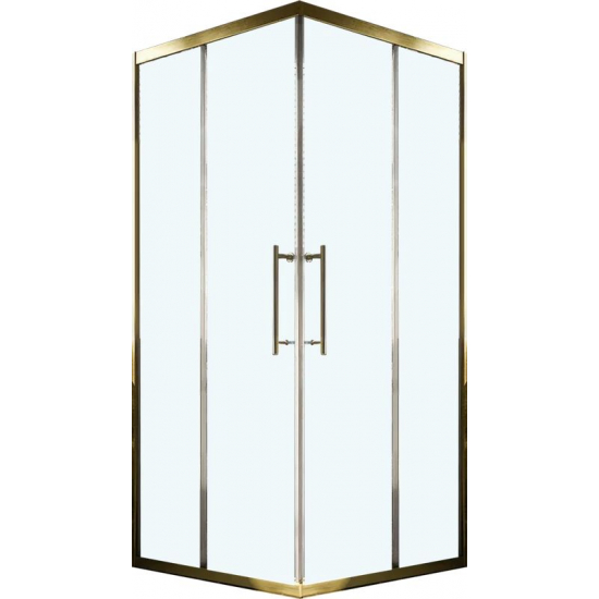 Душевой уголок VECONI Premium Trento PTC-20G 120x80, стекло прозрачное, профиль золотой