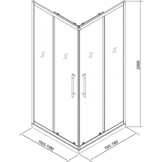 Душевой уголок VECONI Premium Trento PTC-20G 120x80, стекло прозрачное, профиль золотой