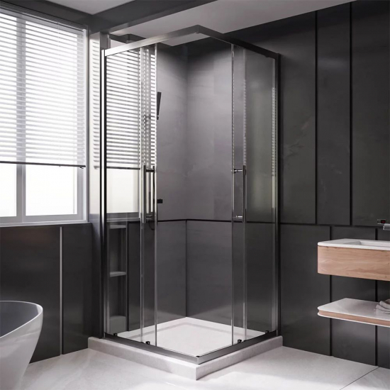 Душевой уголок VECONI Premium Trento PTC-20GR 100x80, стекло прозрачное, профиль графит