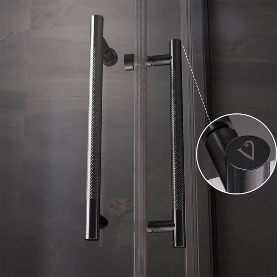 Душевой уголок VECONI Premium Trento PTC-20GR 100x80, стекло прозрачное, профиль графит