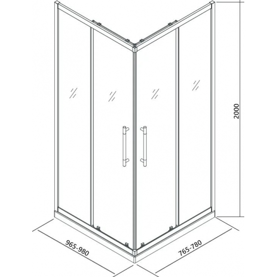 Душевой уголок VECONI Premium Trento PTC-20GR 100x80, стекло прозрачное, профиль графит