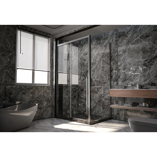 Душевой уголок VECONI Premium Trento PTC-SP-30GR 120x90, стекло прозрачное, профиль графит