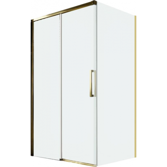 Душевой уголок VECONI Premium Trento PTC-SP-40G 150x90, стекло прозрачное, профиль золотой