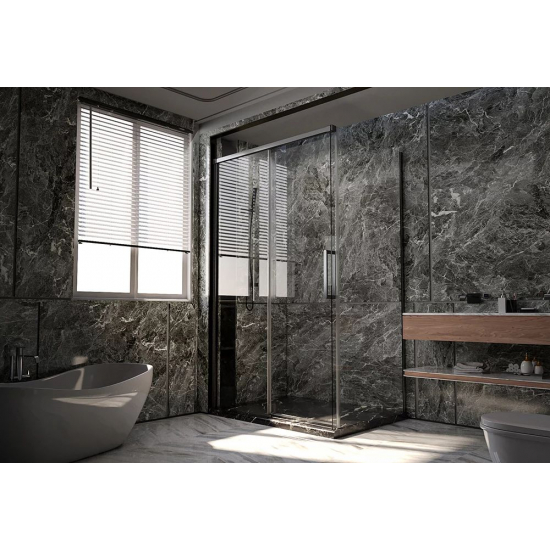 Душевой уголок VECONI Premium Trento PTC-SP-40GR 130x80, стекло прозрачное, профиль графит