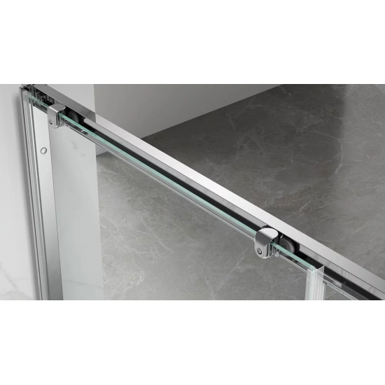 Душевой уголок VECONI Rovigo RV-055BT 100x70 стекло тонированное, профиль чёрный