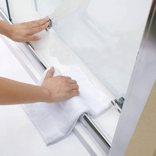 Душевой уголок VECONI Rovigo RV-055BT 100x70 стекло тонированное, профиль чёрный