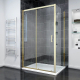 Душевой уголок VECONI Rovigo RV-055G 150x70 стекло прозрачное, профиль золотой