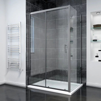 Душевой уголок VECONI Rovigo RV-055GM 140x100 стекло прозрачное, профиль графит