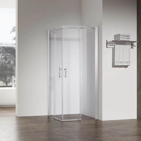 Душевой уголок VECONI Rovigo RV-50CH 90x90 стекло прозрачное, профиль хром