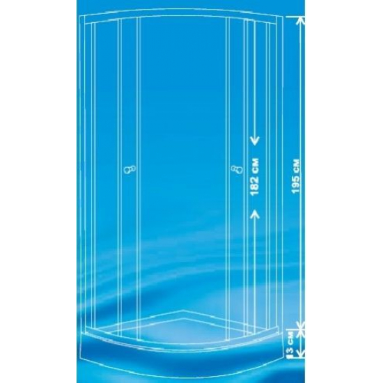 Душевой уголок ВОДНЫЙ МИР ВМ-8120 90x90x195 стекло белое рифлёное, с поддоном