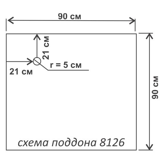 Душевой уголок ВОДНЫЙ МИР ВМ-8126 90x90x196 стекло белое рифлёное, с поддоном