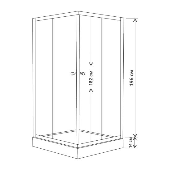 Душевой уголок ВОДНЫЙ МИР ВМ-8126 90x90x196 стекло белое рифлёное, с поддоном