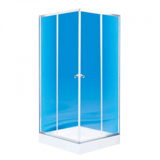 Душевой уголок ВОДНЫЙ МИР ВМ-8127 80x80x182 стекло белое рифлёное, без поддона