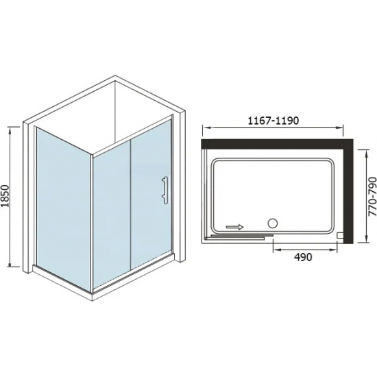 Душевой уголок WeltWasser WW200 200US22-12080 