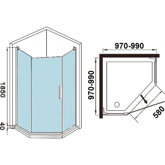Душевой уголок WeltWasser WW300 300PI-100
