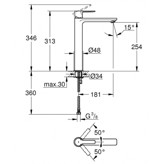 Смеситель для раковины GROHE Lineare New 23405001