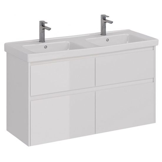 Тумба для комплекта LEMARK Combi 125, 4 ящика, белый глянец, под раковину Гармония 125