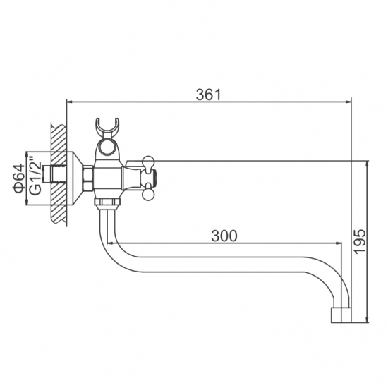 Смеситель для ванны LEDEME H27 L2327 хром