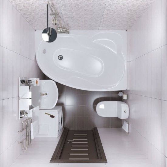 Акриловая ванна ТРИТОН Кайли L 150x100 см, угловая, с каркасом, асимметричная