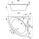 Акриловая ванна SANTEK Карибы 1WH111982 без опоры 140x140 см, угловая, четверть круга
